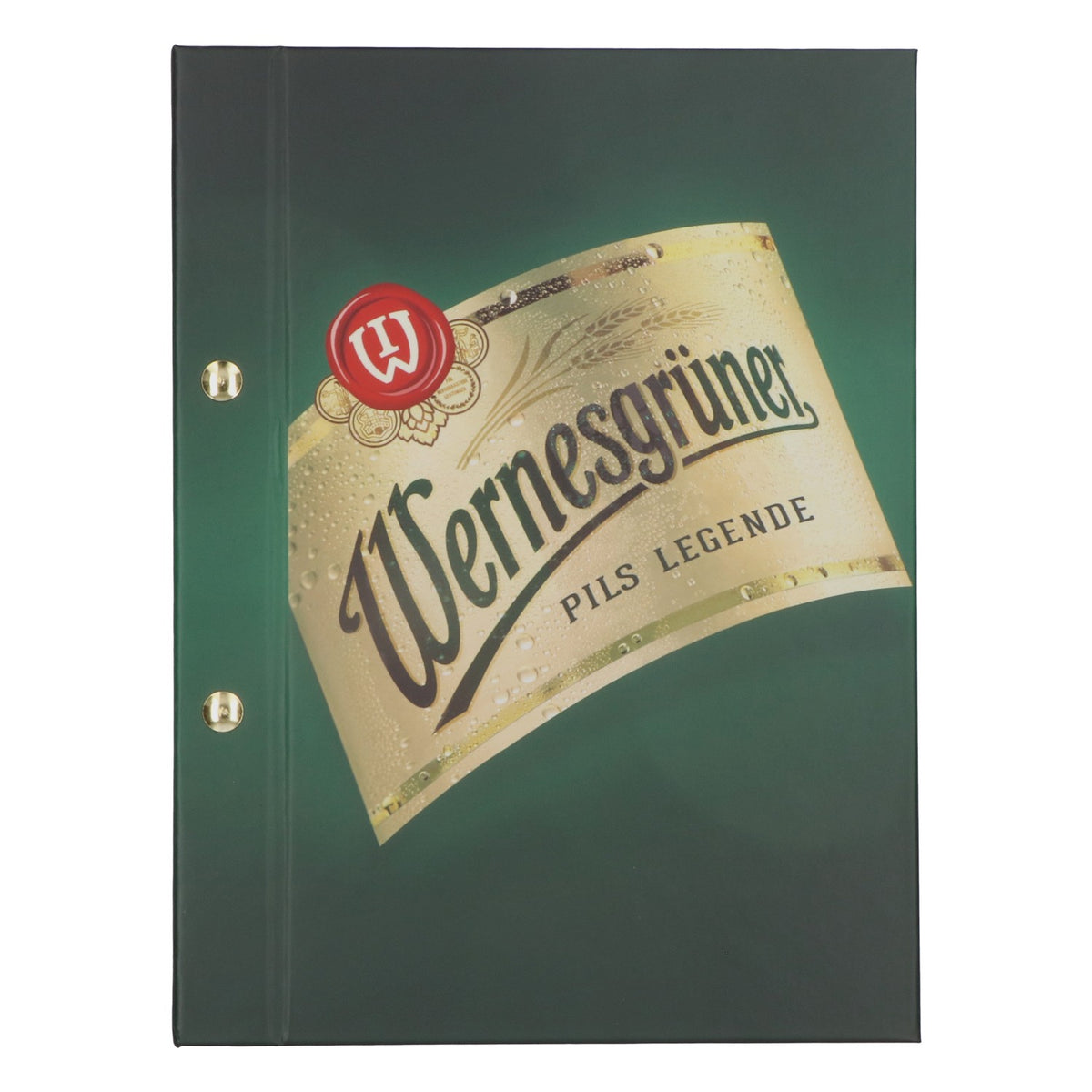 Wernesgrüner Bier Speisekarte foliert Menükarte Restaurant Mappe Grün Klein – Ansicht 2