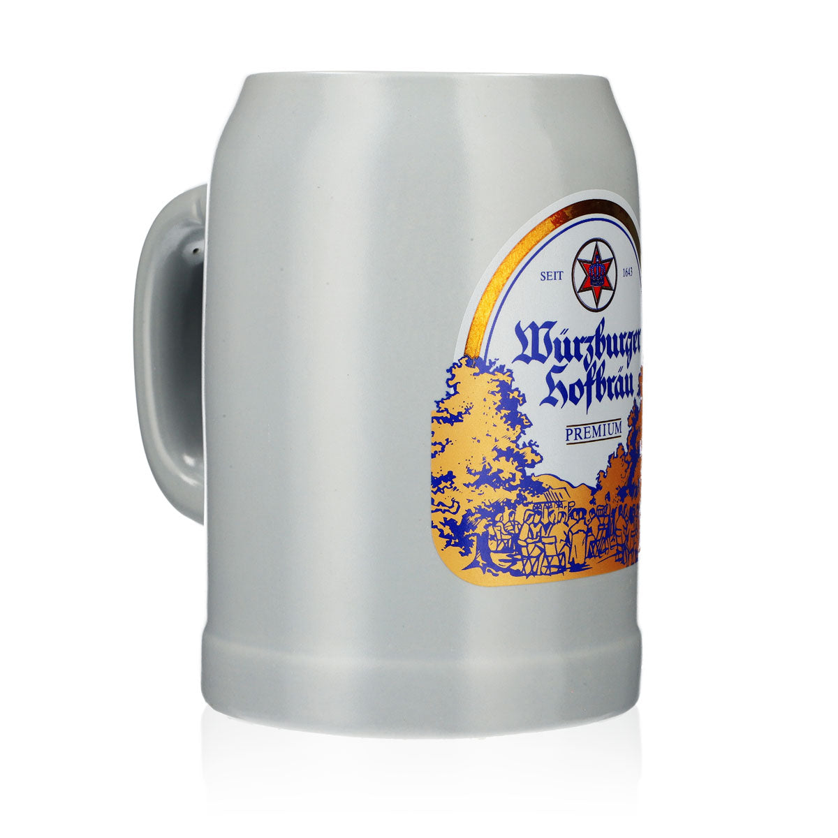 Würzburger Hofbräu Bierglas Krug Seidel Steinzeugkrug 0,7l Krug – Ansicht 2
