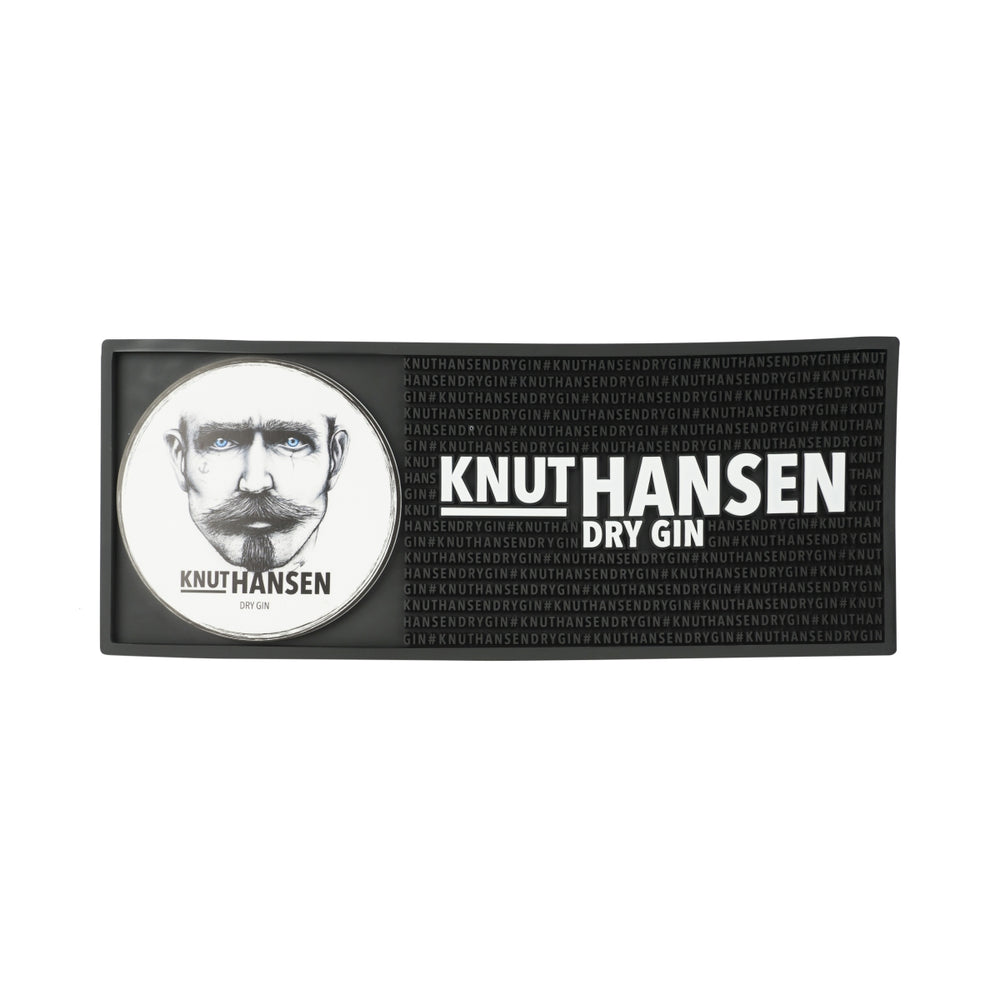 XL Knut Hansen Gin Barmatte Gummi Schwarz 50x20cm Runner Gläser Abtropfmatte
