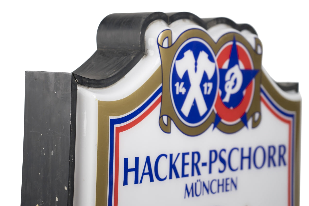 XXL Hacker Pschorr Bier Leuchtreklame Outdoor 90x76cm Licht Werbung Gastro Wand – Ansicht 3