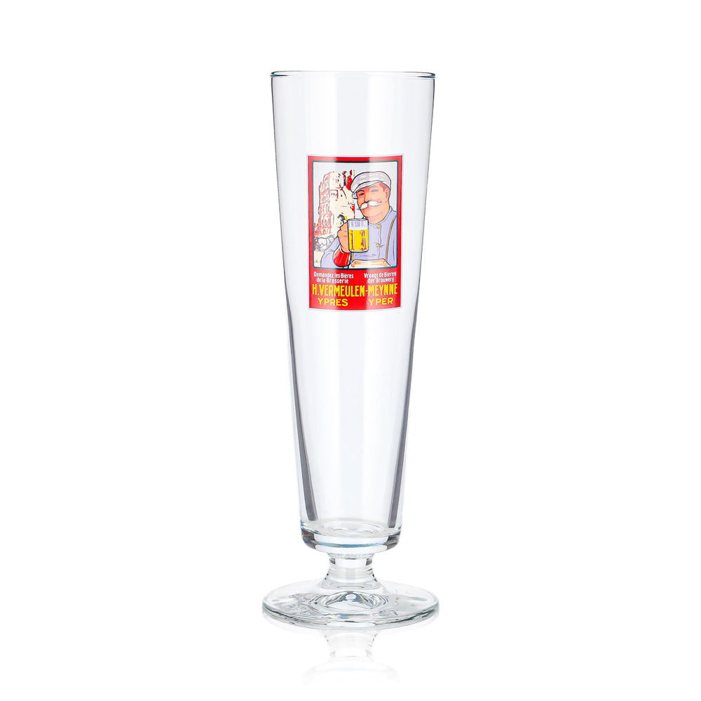 Ypra Bier Glas 0,32l Pokal H.VERMEULEN-MEYNNE rotes Porträt