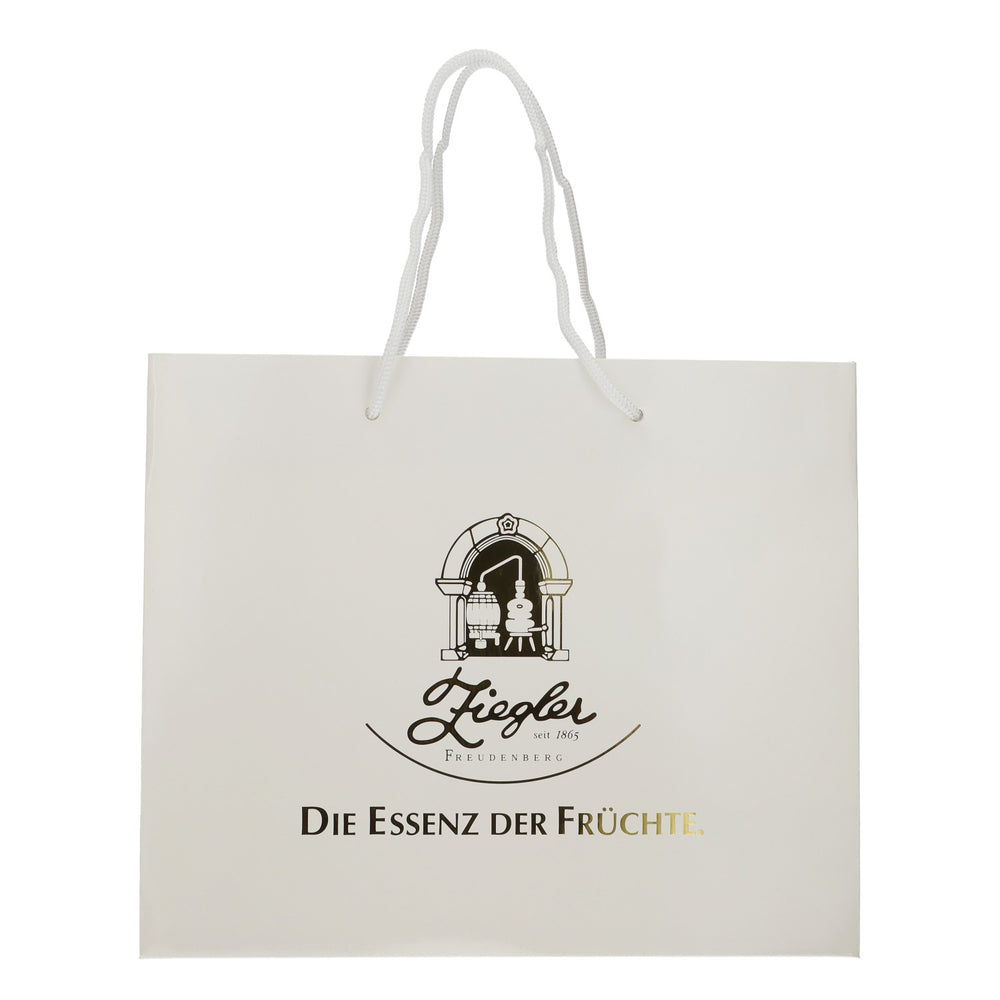 Ziegler Geschenktüte Tragetüte Weiß für Schnaps Premium Geschenk Tasche