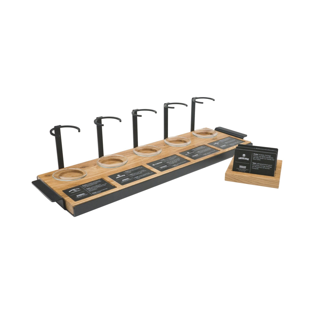 1 Aberlour Whiskey Glorifier Groß 5xGläserhalter + 5xRezepte Schwarz/Braun Holz/Metall neu