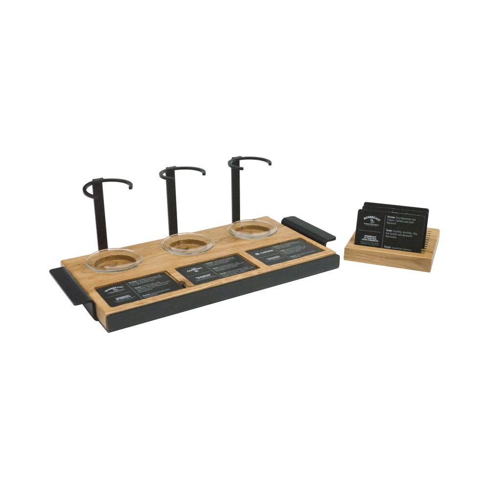 1 Aberlour Whiskey Glorifier Klein 3xGläserhalter + 3xRezepte Schwarz/Braun Holz/Metall neu