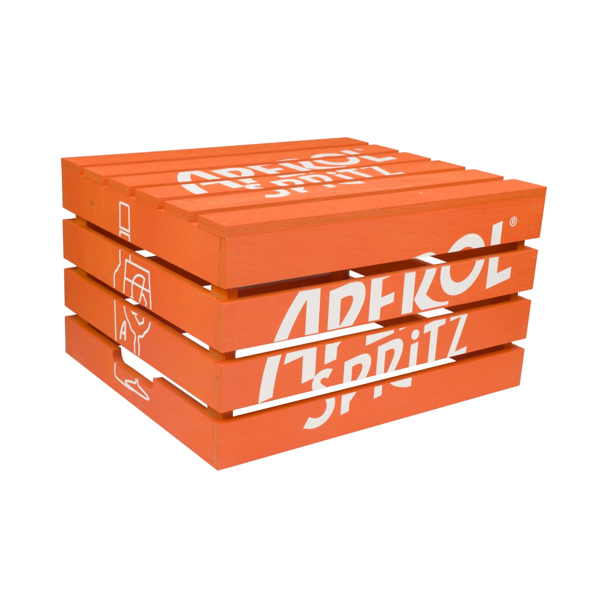 1 Aperol Spritz Likör Holzkiste Tisch 45x37x25 cm Orange "Aperol" neu