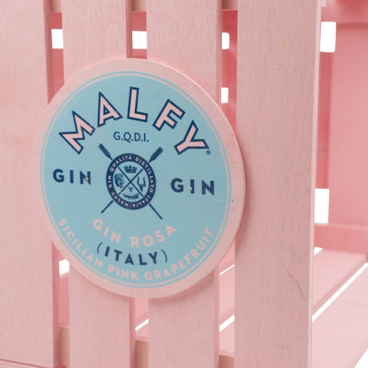 1 Malfy Gin Holzkiste Rosa 45x31x26cm neu – Ansicht 4