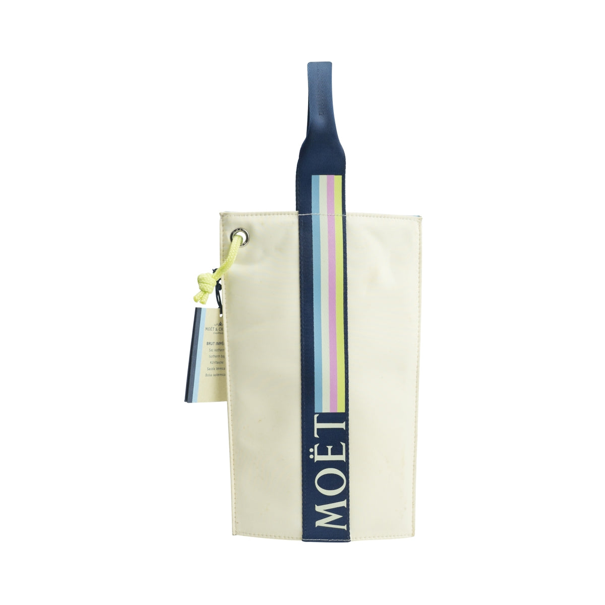 1 Moet Chandon Champagner Kühltasche Beige/Buntes Logo mit Tragegriff neu – Ansicht 2