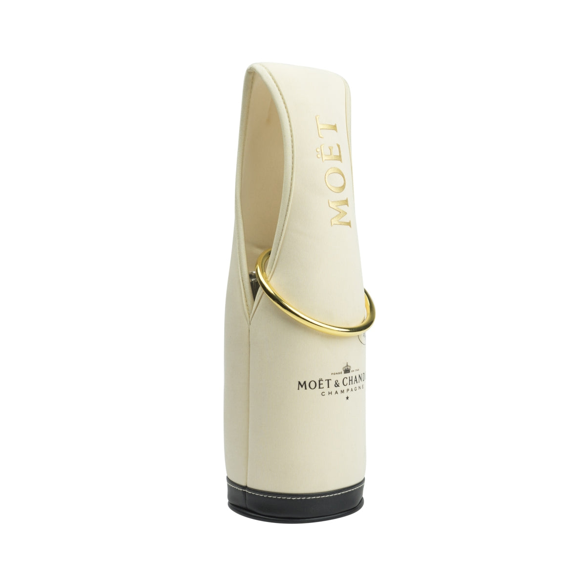 1 Moet Chandon Champagner Kühltasche Beige/Schwarz mit goldener Henkel für 0,75L Flasche neu – Ansicht 2
