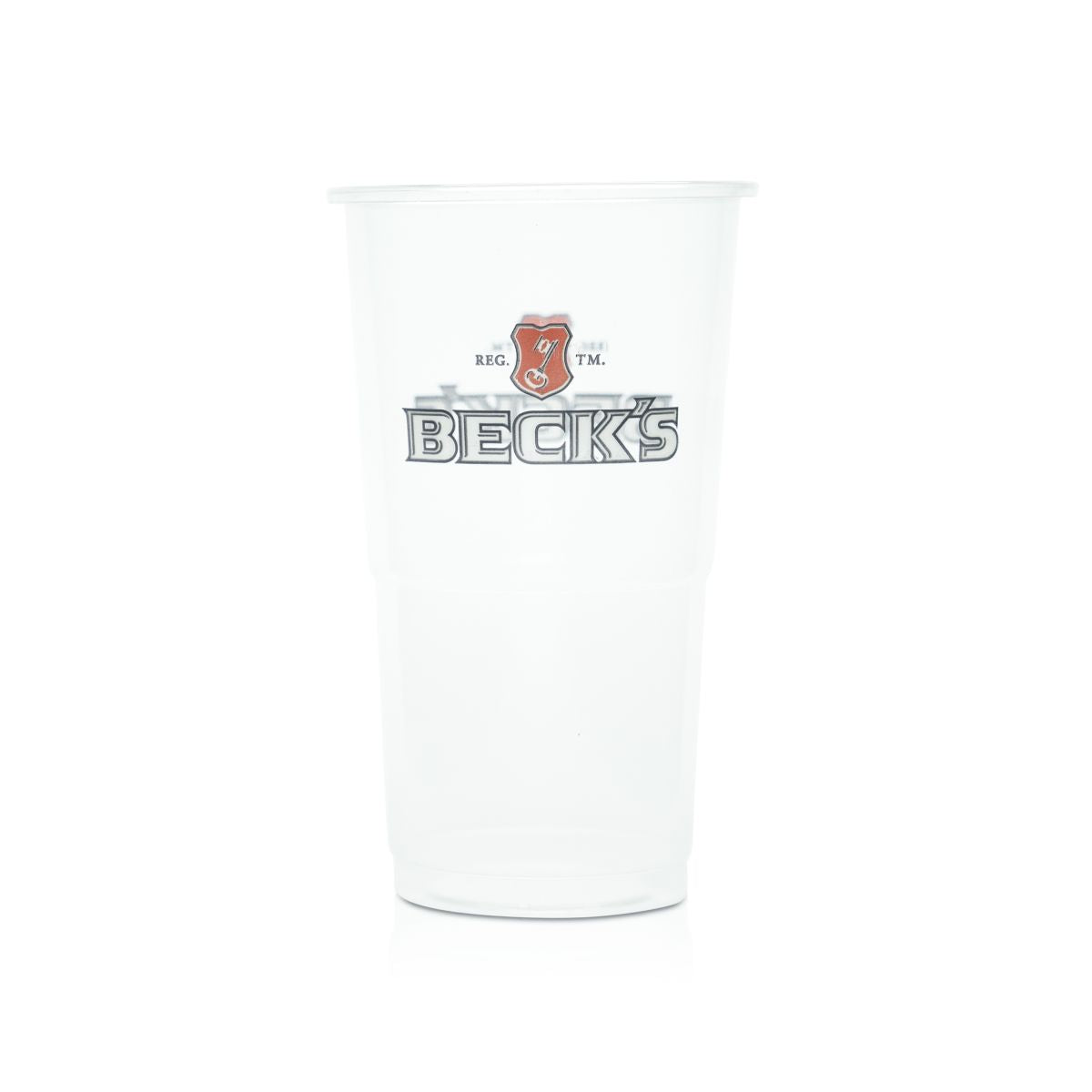 100x Becks Einwegbecher Glas 0,3l Plastikbecher Biergläser Party Festival Bar – Ansicht 2