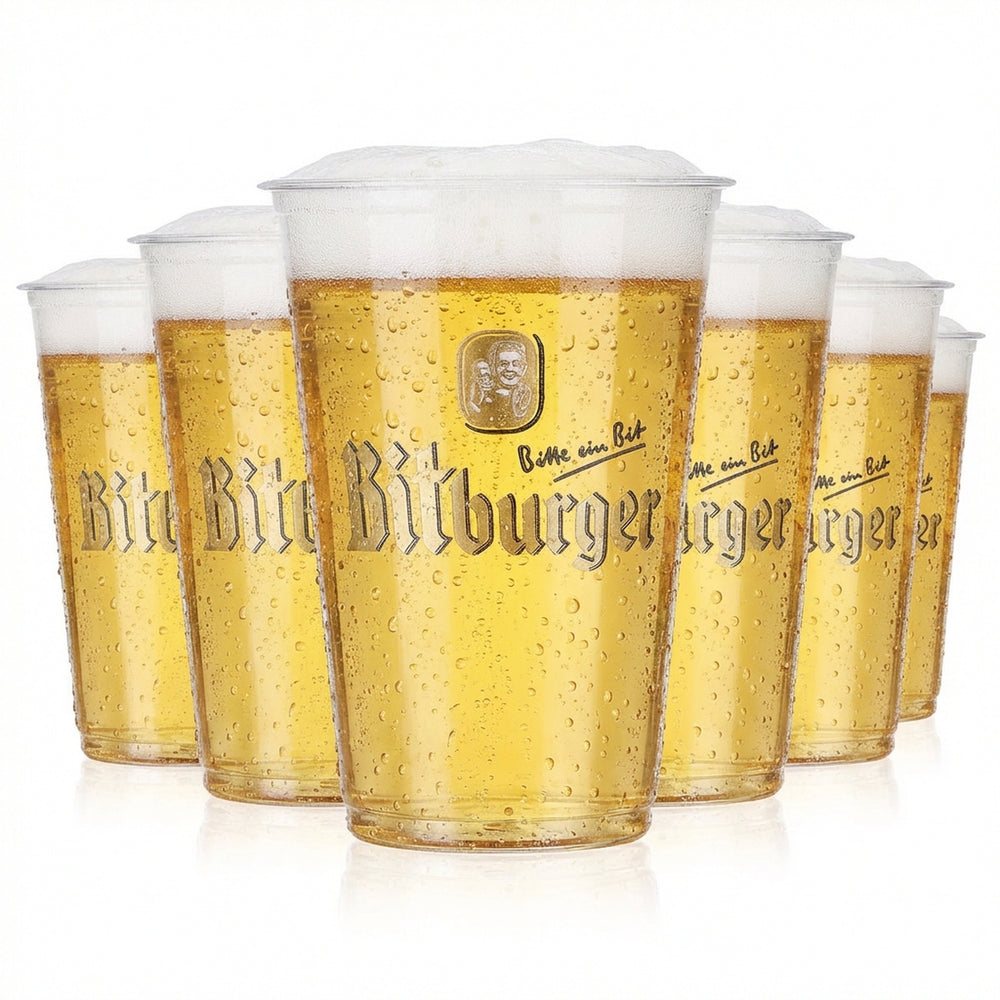 100x Bitburger Bier Glas 0,2l Becher Einweg Fetivalbecher Kunststoff