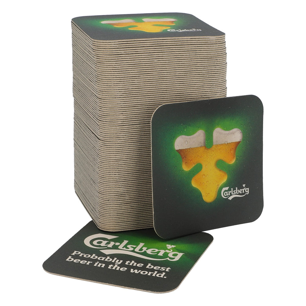 100x Carlsberg Bier Bierdeckel Untersetzer Glasuntersetzter Pappuntersetzer 9,5x9,5 cm