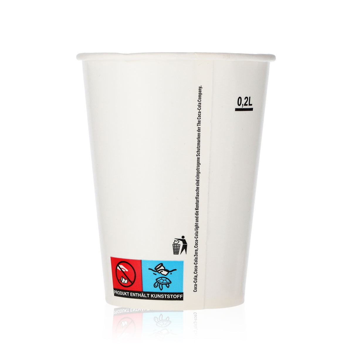 100x Coca Cola Softdrink Gläser Glas 0,2l Becher Pappbecher Einweg – Ansicht 3