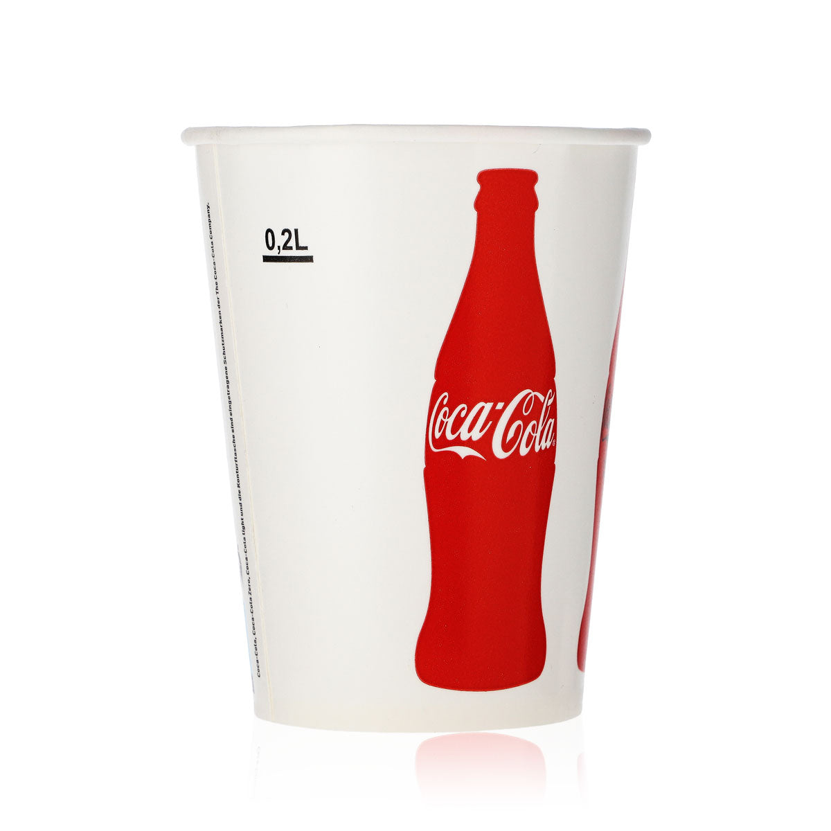 100x Coca Cola Softdrink Gläser Glas 0,2l Becher Pappbecher Einweg – Ansicht 4