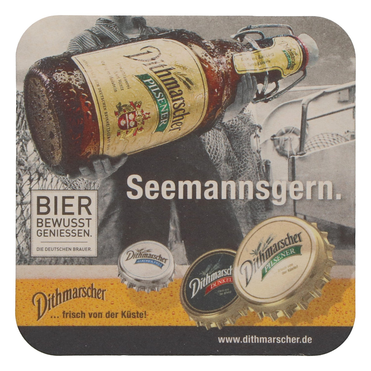 100x Dithmarscher Bier Untersetzer Bierdeckel Seemannsgern Schiffe versenken – Ansicht 3