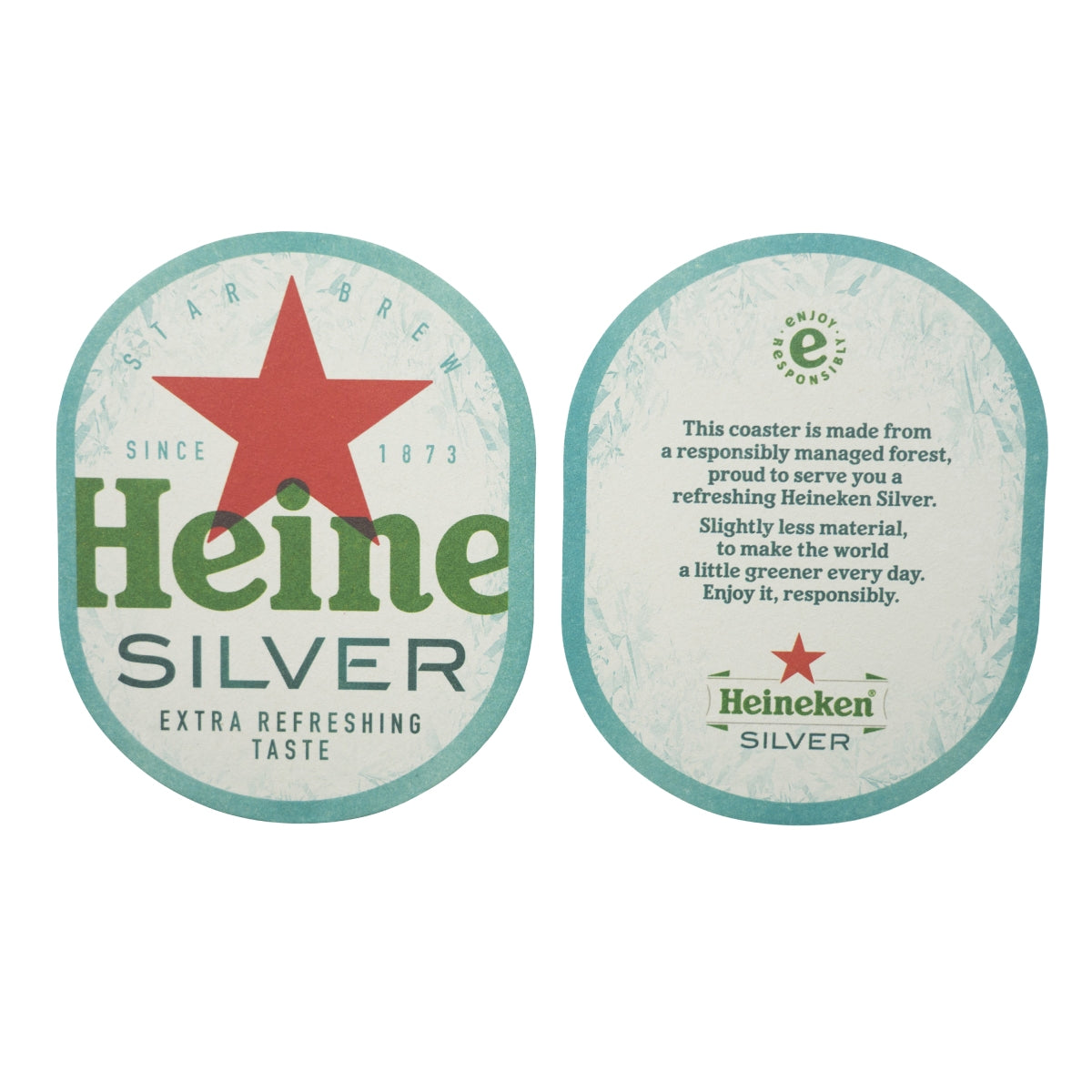 100x Heineken Bierdeckel Untersetzer Coaster Filz Gläser Silver Brouwerij Beer – Ansicht 3