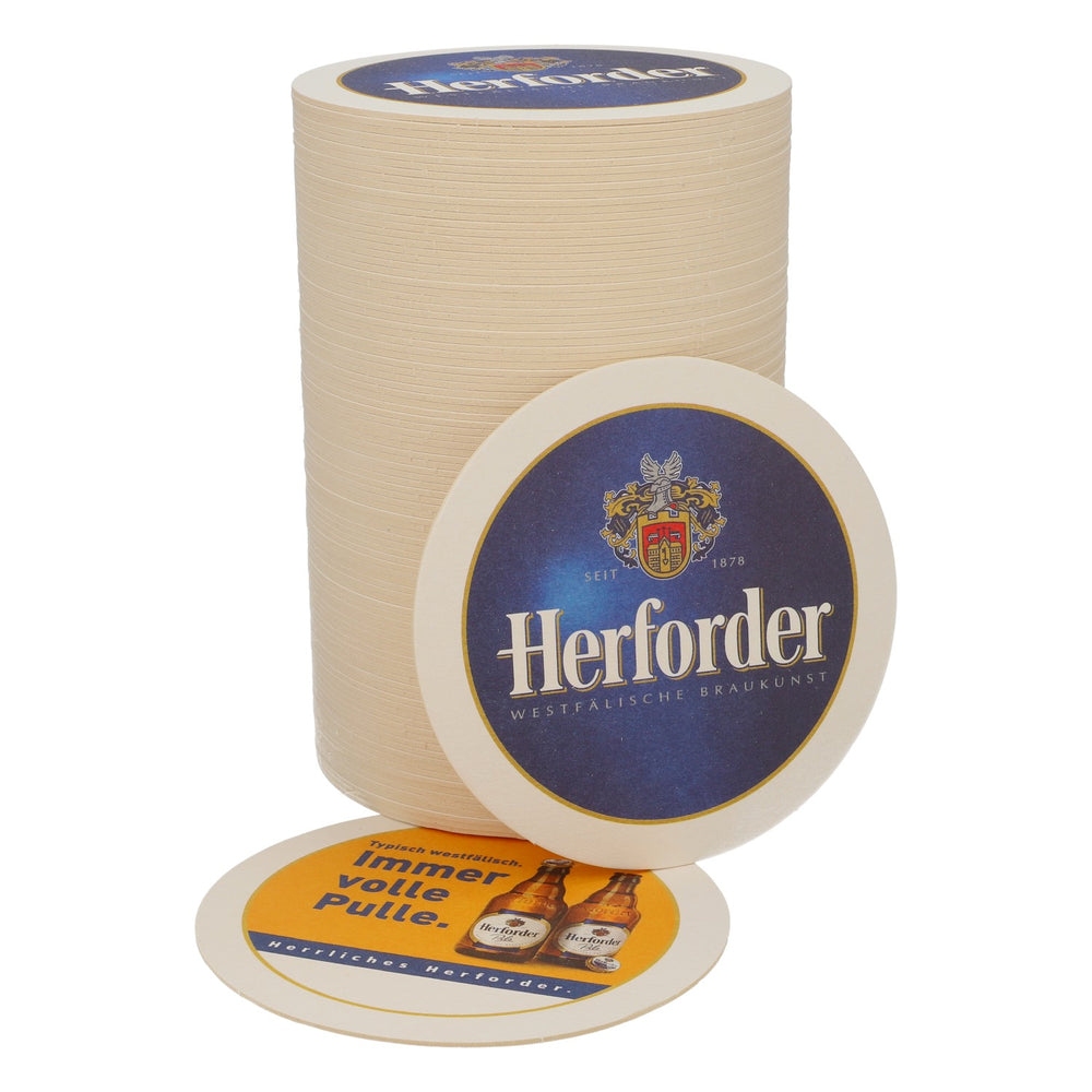 100x Herforder Brauerei Bier Bierdeckel Untersetzer Glasuntersetzer "Immer volle Pulle"