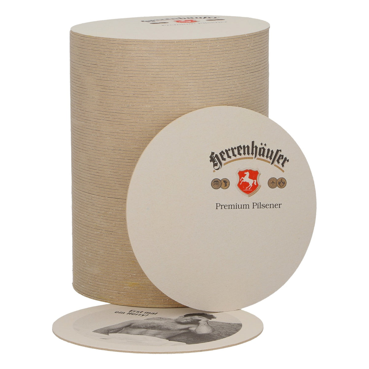 100x Herrenhäufer Bierdeckel Erst mal ein Herry!