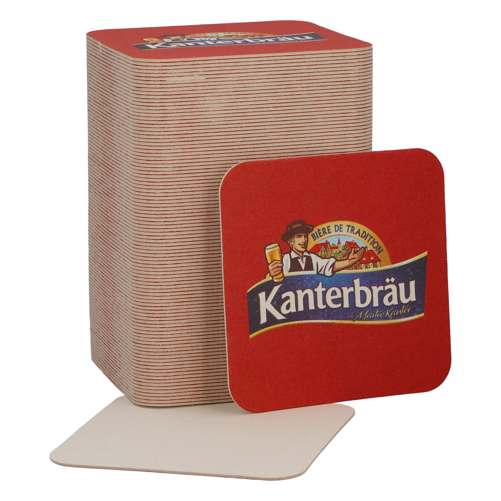 100x Kanterbräu Bier Untersetzer Biere de Tradition rotes Logo