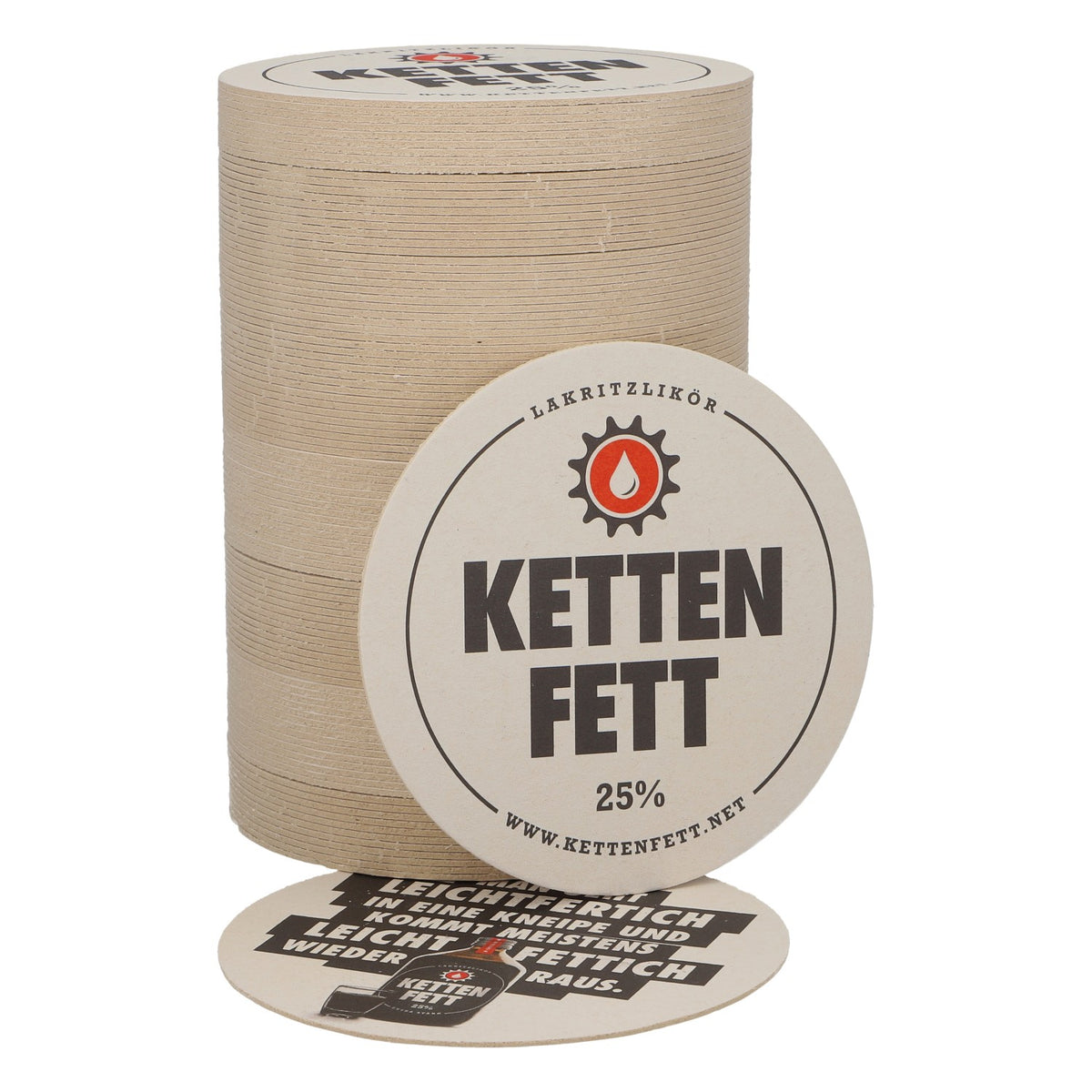100x Kettenfett Bierdeckel Untersetzer weiß Lakritzlikör Party Gastro