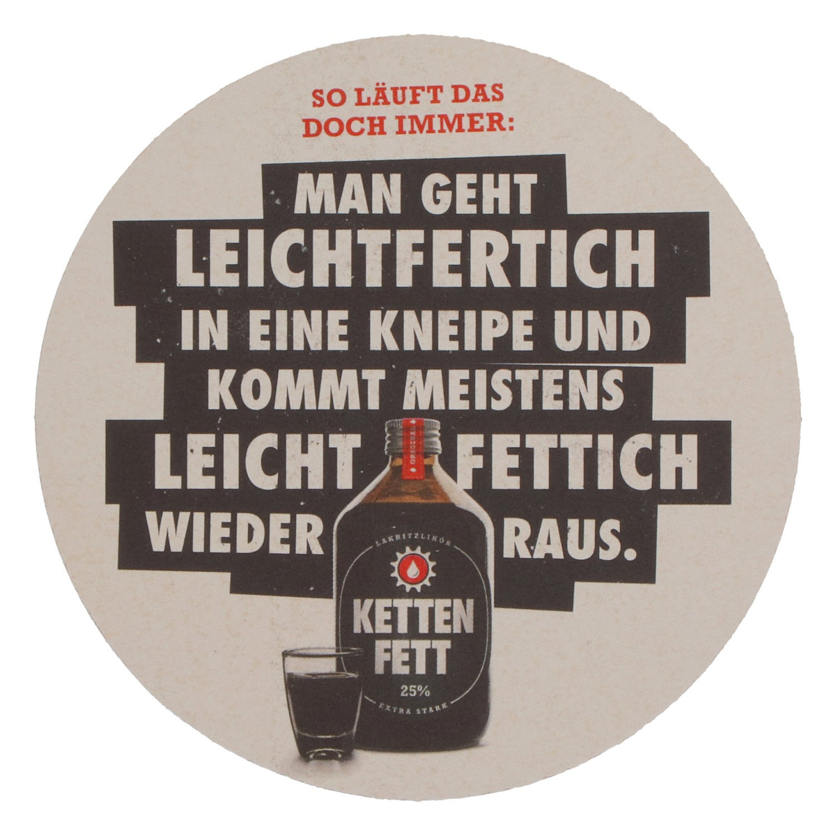 100x Kettenfett Bierdeckel Untersetzer weiß Lakritzlikör Party Gastro – Ansicht 4