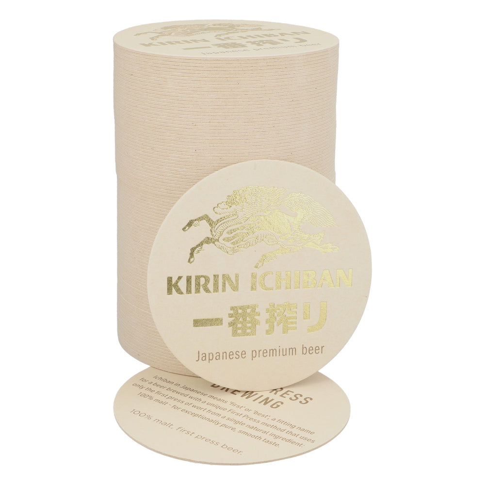 100x Kirin Ichiban Bier Bierdeckel Untersetzer Glasuntersetzer Rund 10,8cm