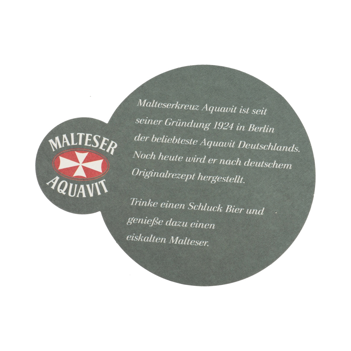 100x Malteser Acquavit Bierdeckel Herrengedeck Glas Untersetzer Schnaps grün – Ansicht 2
