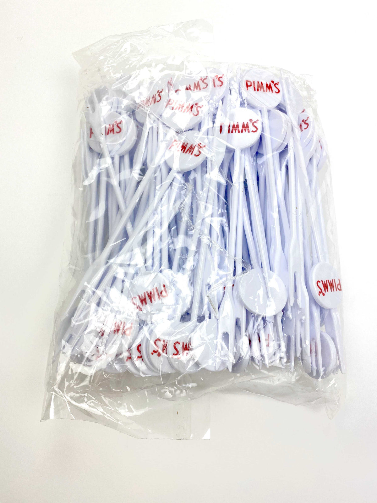 100x Pimms Likör Fruchtspieß Plastik weiß – Ansicht 3
