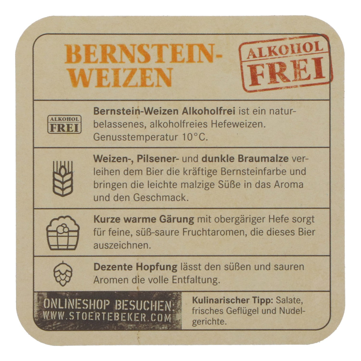 100x Störtebeker Bierdeckel Bernstein-Weizen Alkoholfrei Untersetzer Original – Ansicht 4