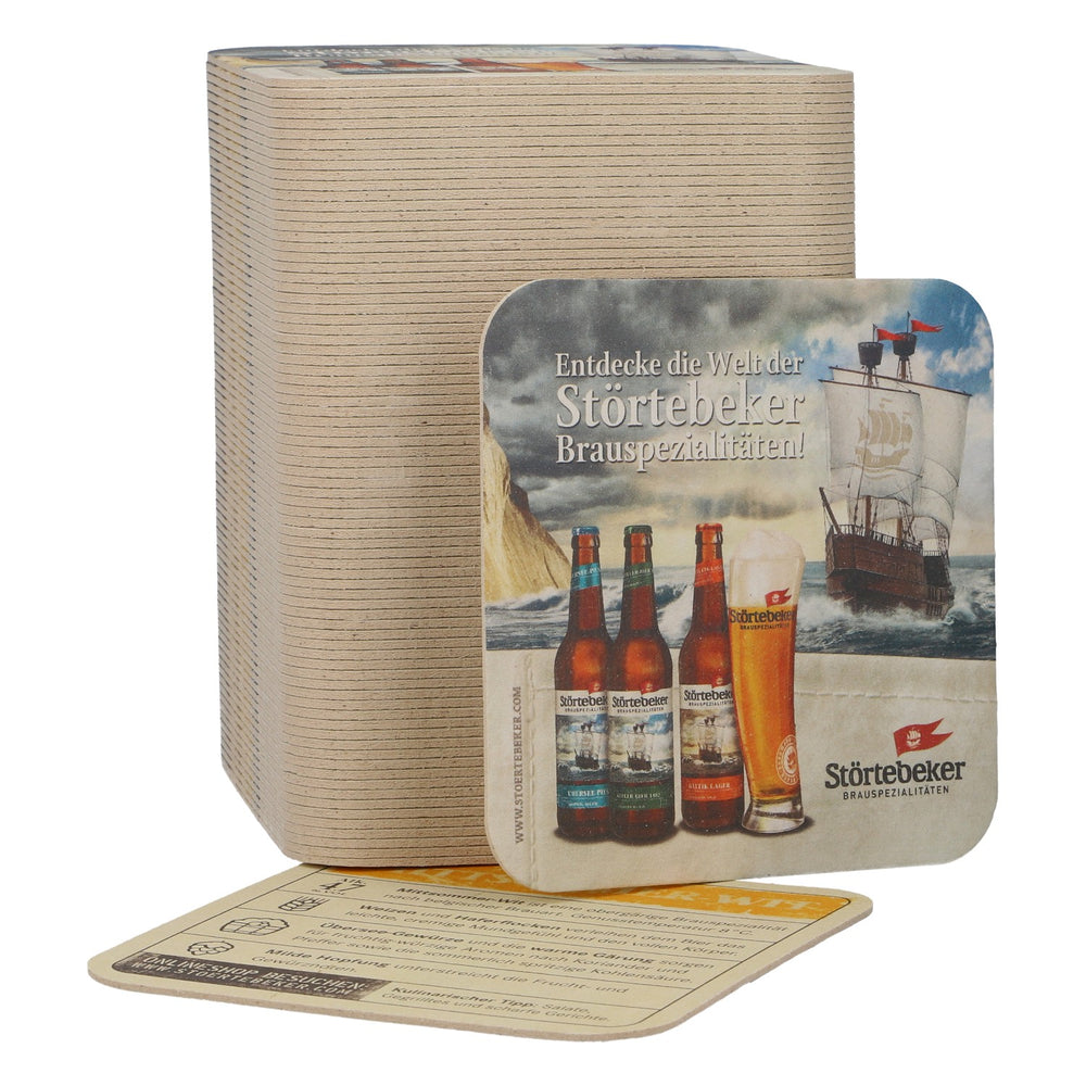 100x Störtebeker Bierdeckel Mittsommer-Wit Untersetzer Barzubehör