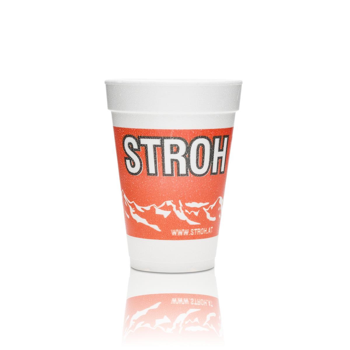 100x Stroh Rum Styropor Becher 0,25l Einweg Gläser Glühwein Weihnachtsmarkt 80 – Ansicht 2