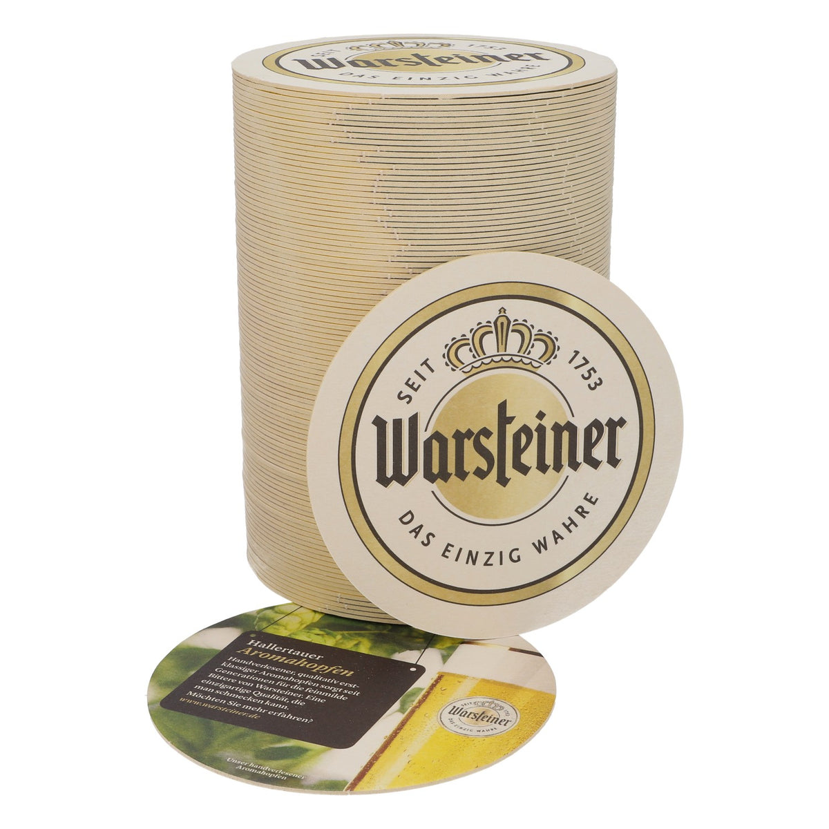 100x Warsteiner Bier Bierdeckel Untersetzer Glasuntersetzer "Hallertauer Aromatropfen"