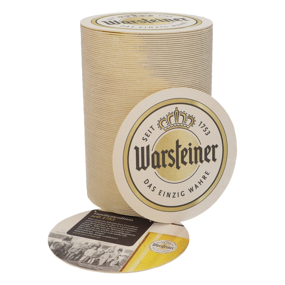 100x Warsteiner Bierdeckel Ø 10,5 cm "Familientradition seit 1753"