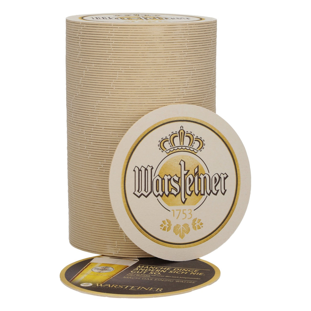 100x Warsteiner Bierdeckel Ø 10,5 cm "Manche Dinge ändern sich nie. Gut so."