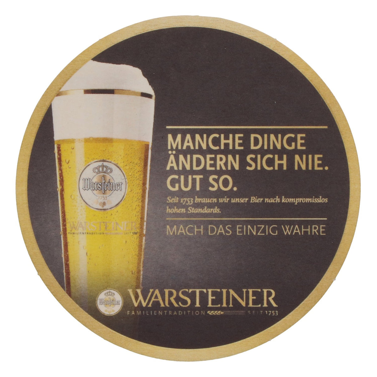 100x Warsteiner Bierdeckel Ø 10,5 cm "Manche Dinge ändern sich nie. Gut so." – Ansicht 4
