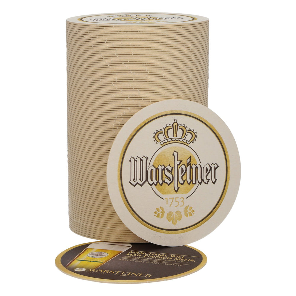 100x Warsteiner Bierdeckel Ø 10,5 cm "Manchmal will man einfach mehr"
