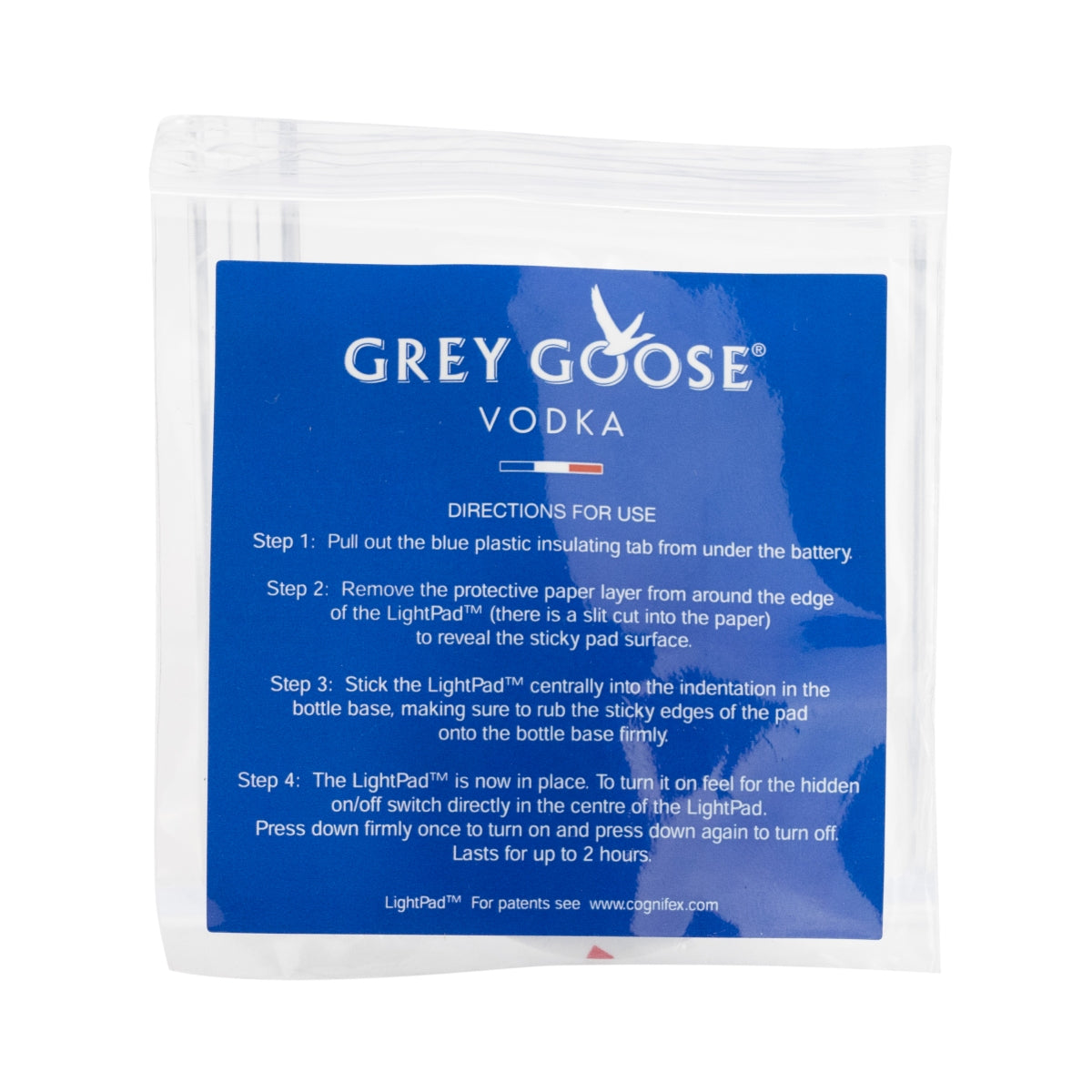 10x Grey Goose Vodka LightPads LED Flaschenbodenklebepads – Ansicht 2