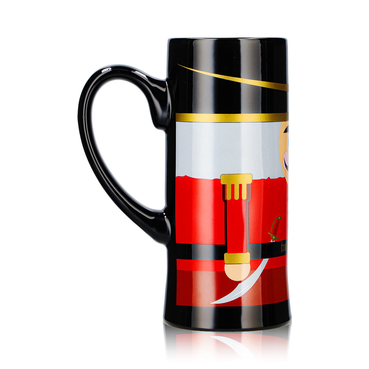 6 Mohaba Glühweinbecher Flöten-Tasse Nussknacker Frohe Weihnachten schwarz 0,2l geeicht – Ansicht 4