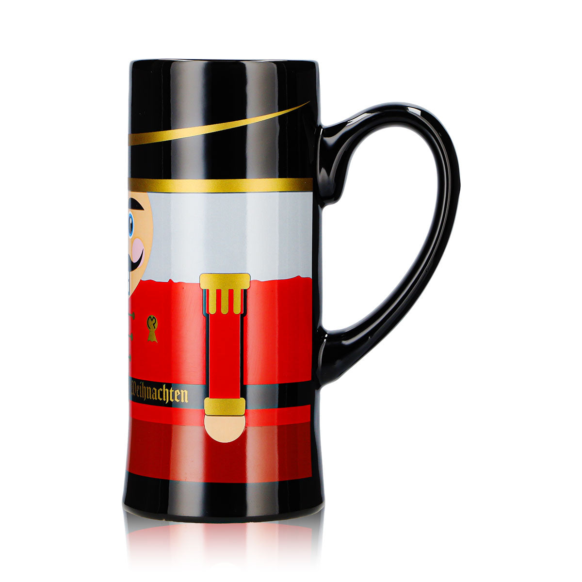 2 Mohaba Glühweinbecher Flöten-Tasse Nussknacker Frohe Weihnachten schwarz 0,2l geeicht – Ansicht 6