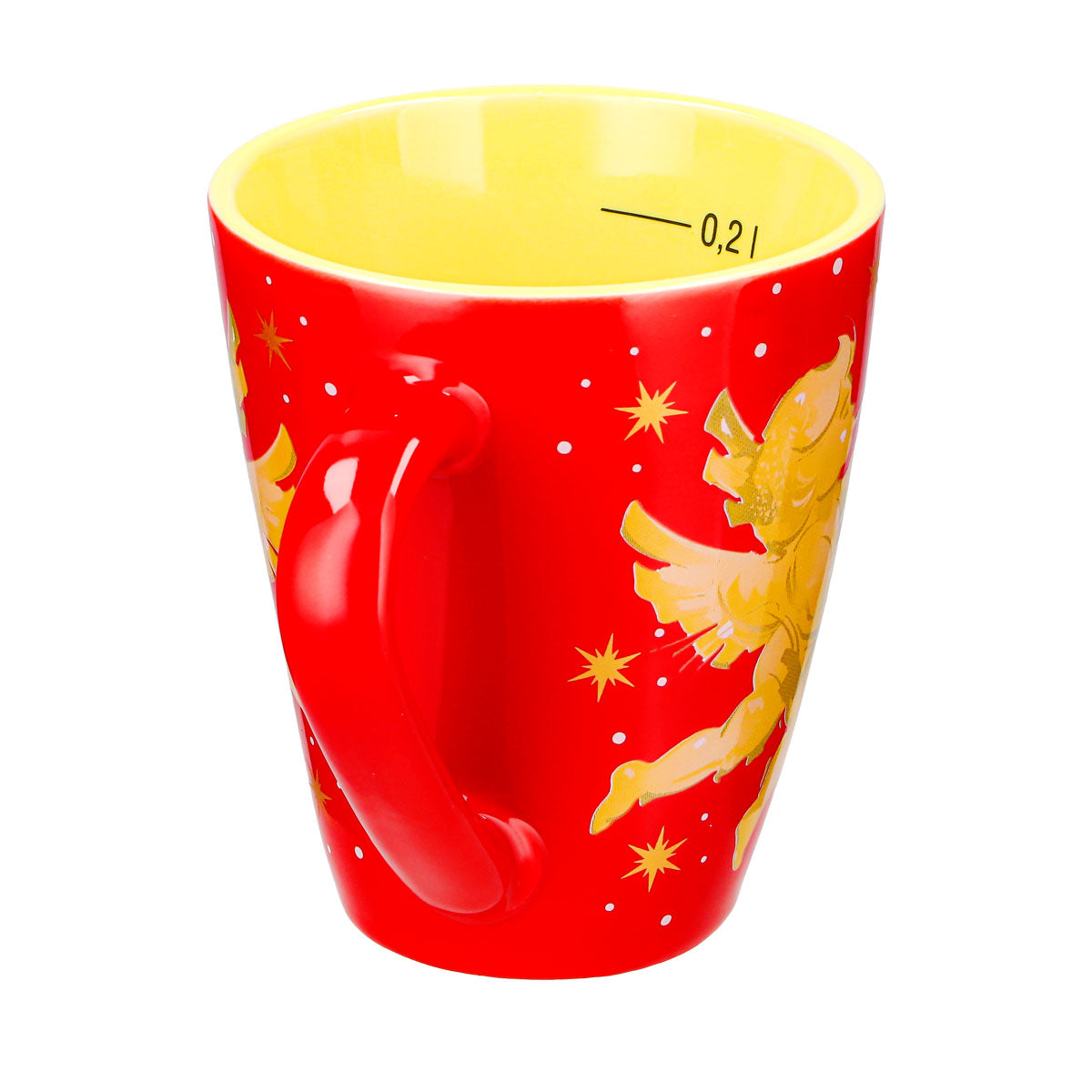 2 Mohaba Glühweinbecher Form 2000 Frohe Weihnachten mit Engel feuerrot / creme 0,2l geeicht – Ansicht 7
