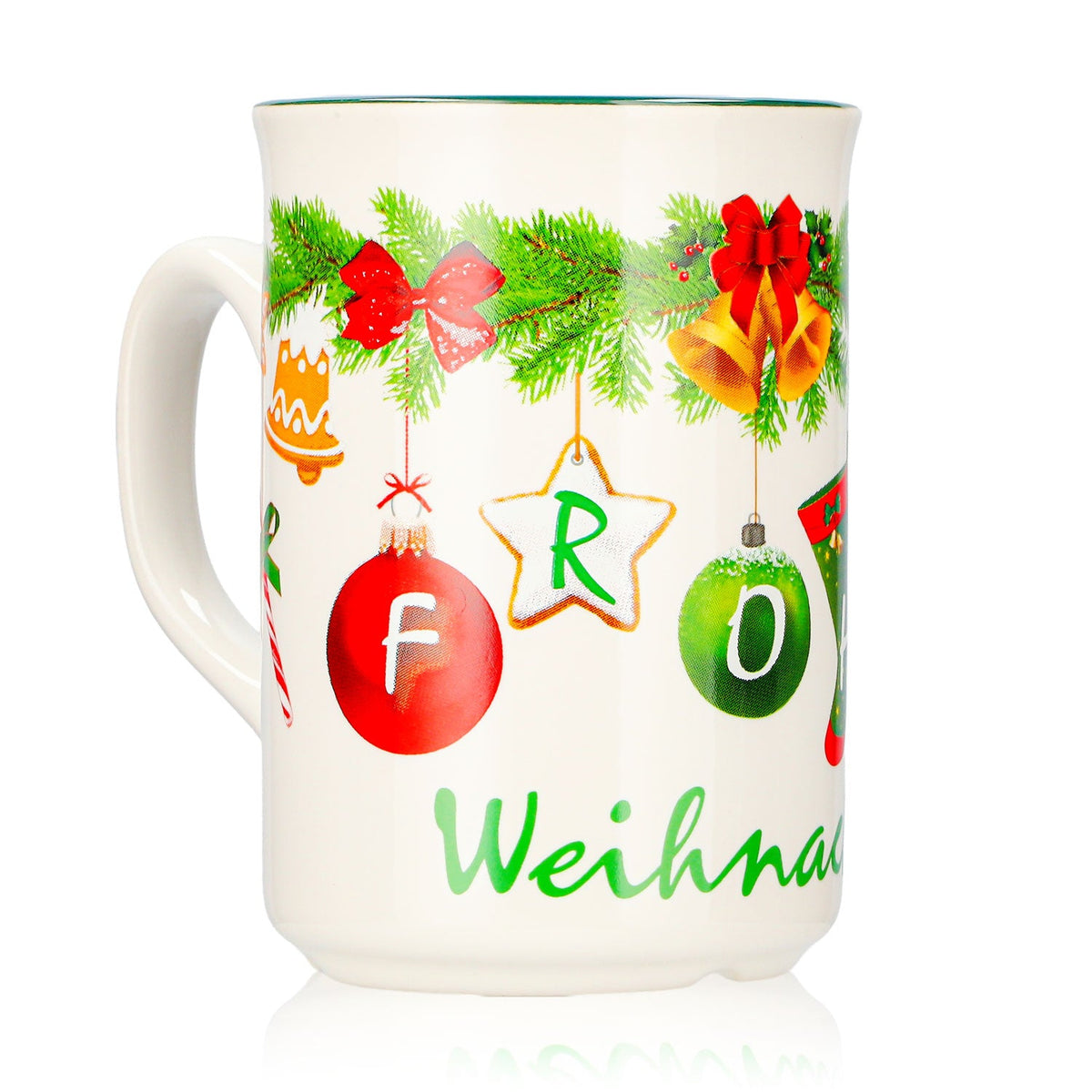 6 Mohaba Glühweinbecher Form 9000 Weihnachtsgirlande Frohe Weihnachten chamonix 0,2l geeicht – Ansicht 3