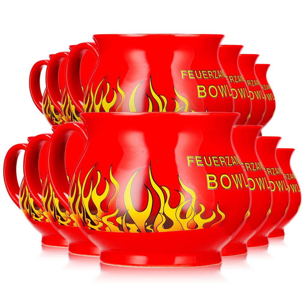 12 Mohaba Glühweinbecher Kugelbecher Feuerzangenbowle feuerrot 0,2l geeicht