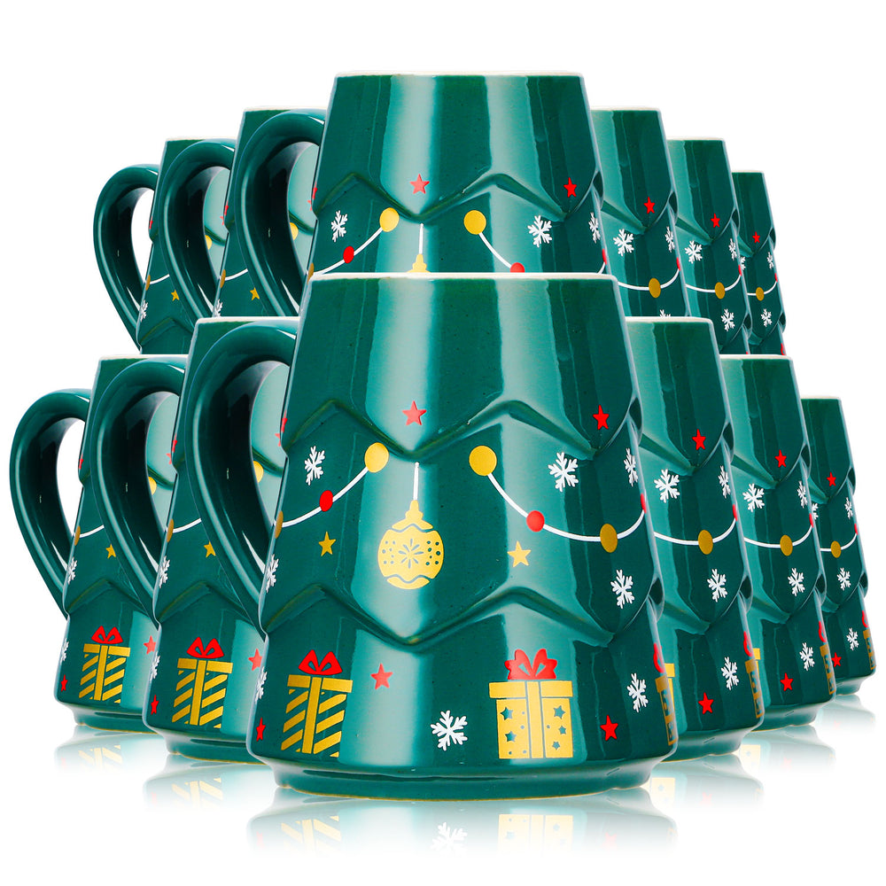 12 Mohaba Glühweinbecher Tannenbaum-Tasse dunkelgrün / chamonix 0,2l geeicht