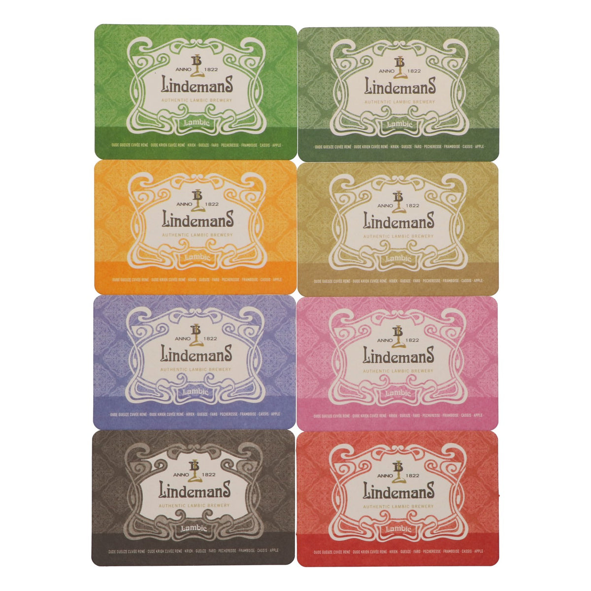 120x Lindemans Bier Bierdeckel Untersetzer Glasuntersetzer Barzubehör 12x8 cm Bunt – Ansicht 2