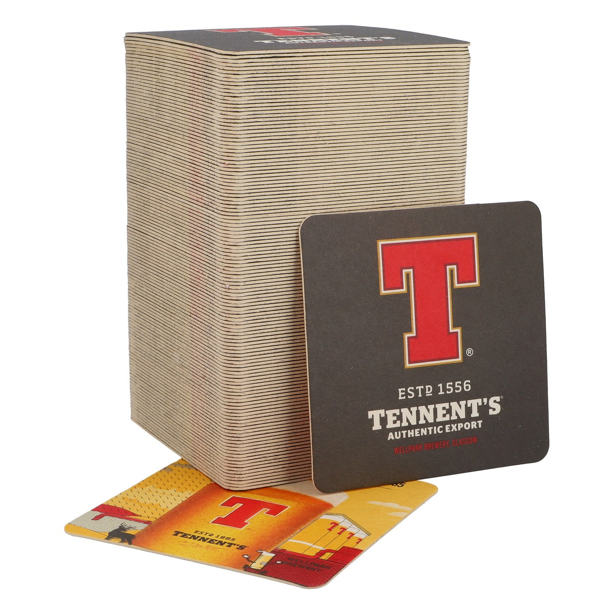 120x Tennent's Bier Bierdeckel Untersetzer Glasuntersetzer Deckel 9,5x9,5 cm