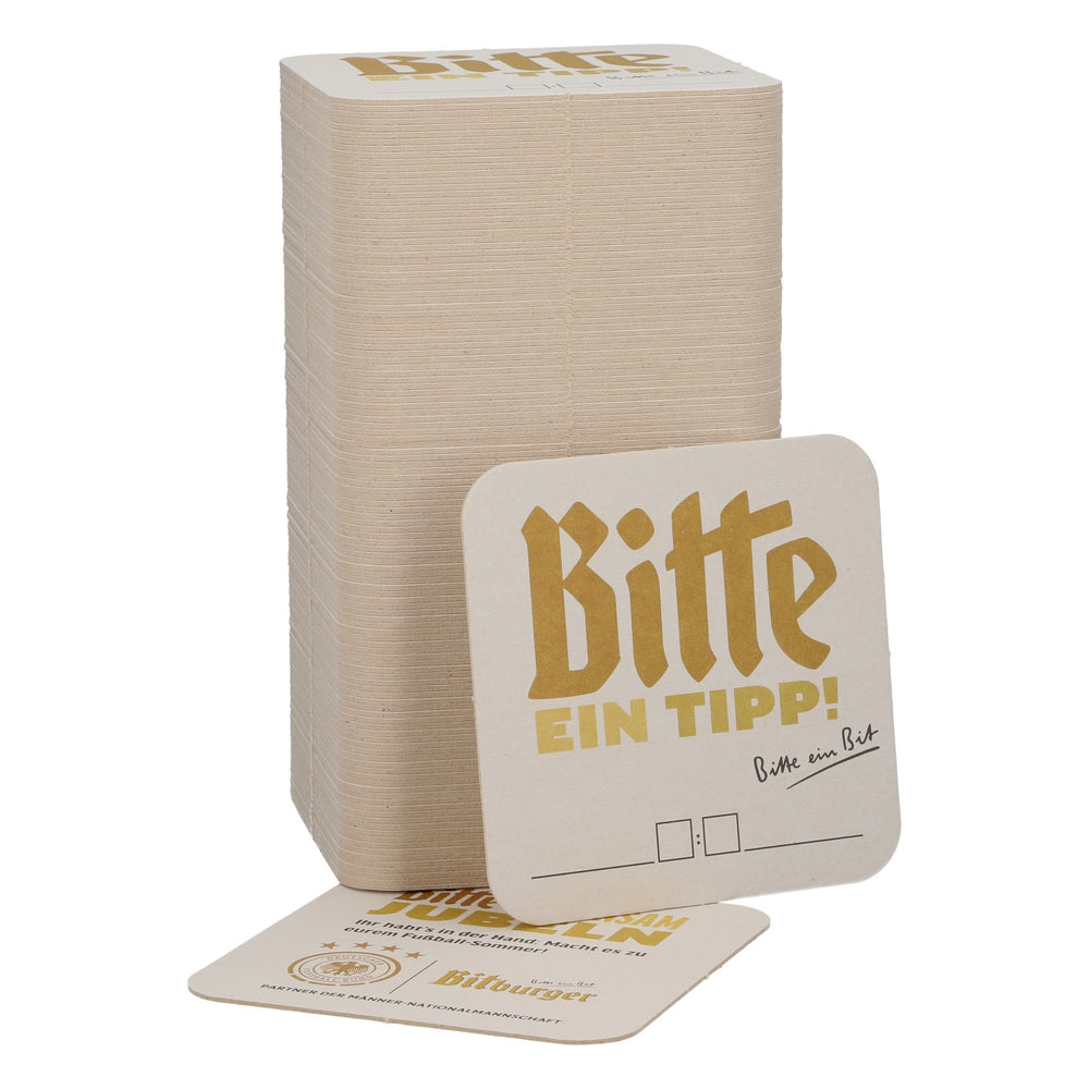 125x Bitburger Bierdeckel 9x9 cm Bitte ein Tipp Deutscher Fußball Bund