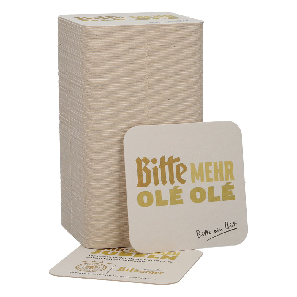 125x Bitburger Bierdeckel 9x9 cm Bitte Mehr Ole Ole Deutscher Fußball Bund