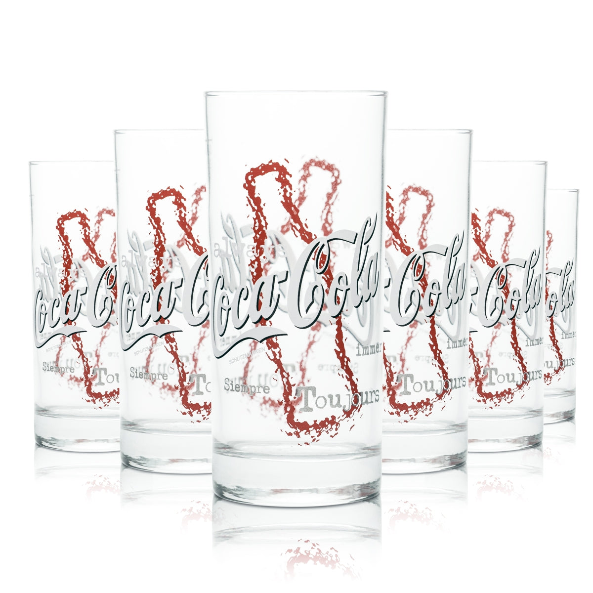 12x Coca Cola Glas 0,4l Becher Stange Tumbler Gläser Limo Softdrink Wasser Saft