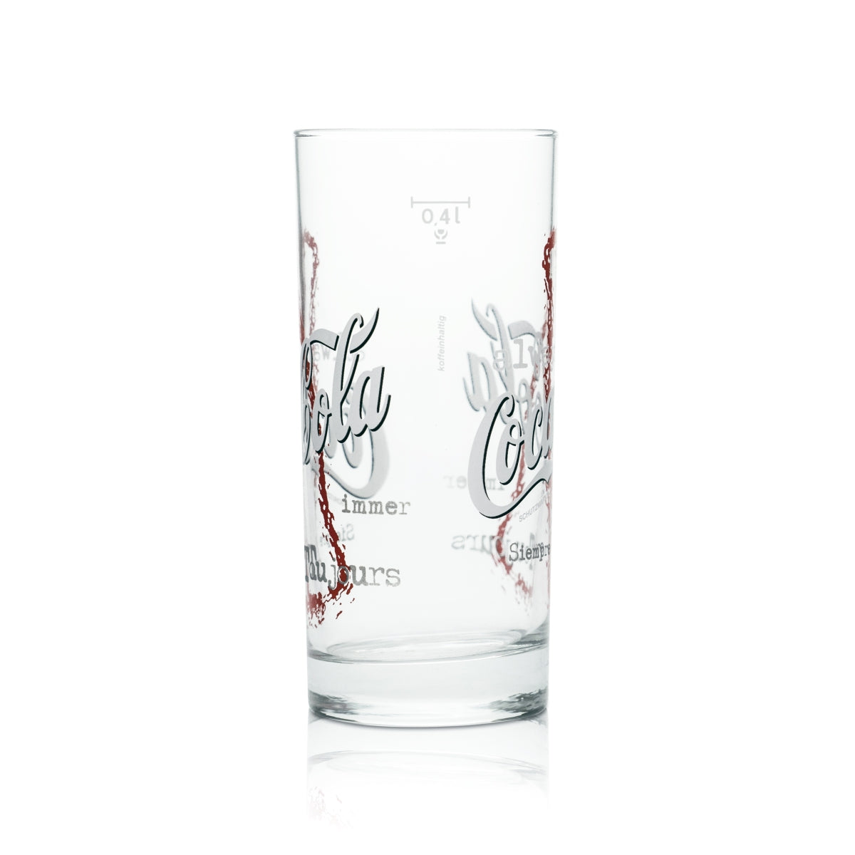 12x Coca Cola Glas 0,4l Becher Stange Tumbler Gläser Limo Softdrink Wasser Saft – Ansicht 3