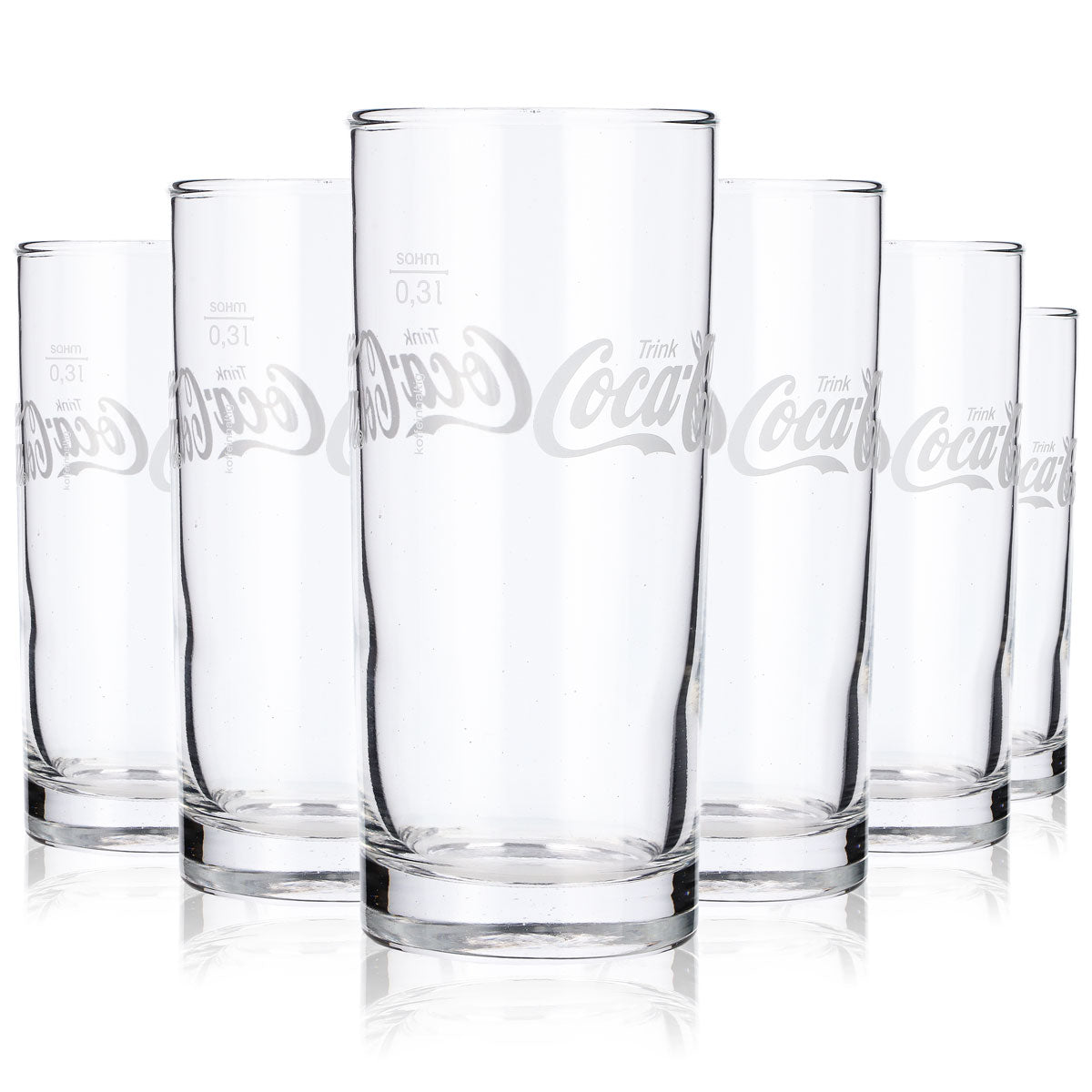 12x Coca Cola Longdrink Glas 0,3l Becher Schriftzug horizontal Sahm – Ansicht 6