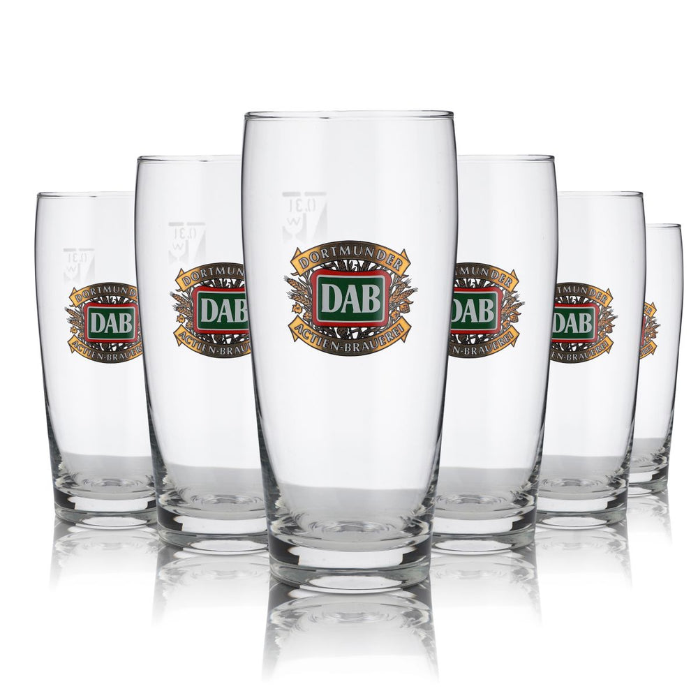 12x DAB Glas 0,3l Willi Becher Bierstange Gläser Set Dortmunder Aktien Brauerei